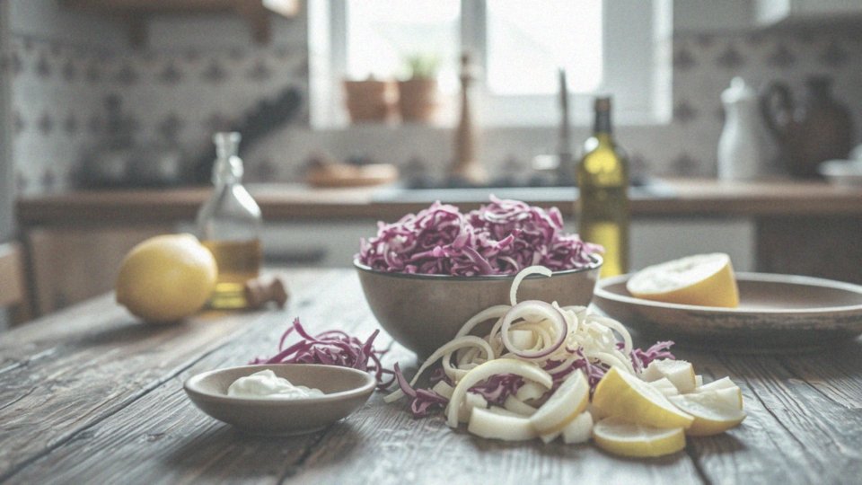 Co dodaje smaku do surówki z kiszonej czerwonej kapusty?