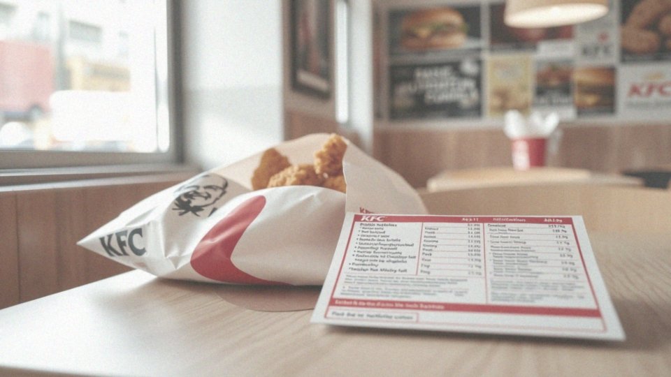 Jakie wartości odżywcze zawiera tabela KFC?